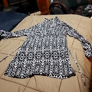 Bit & Bridle Tunic Medium black and white